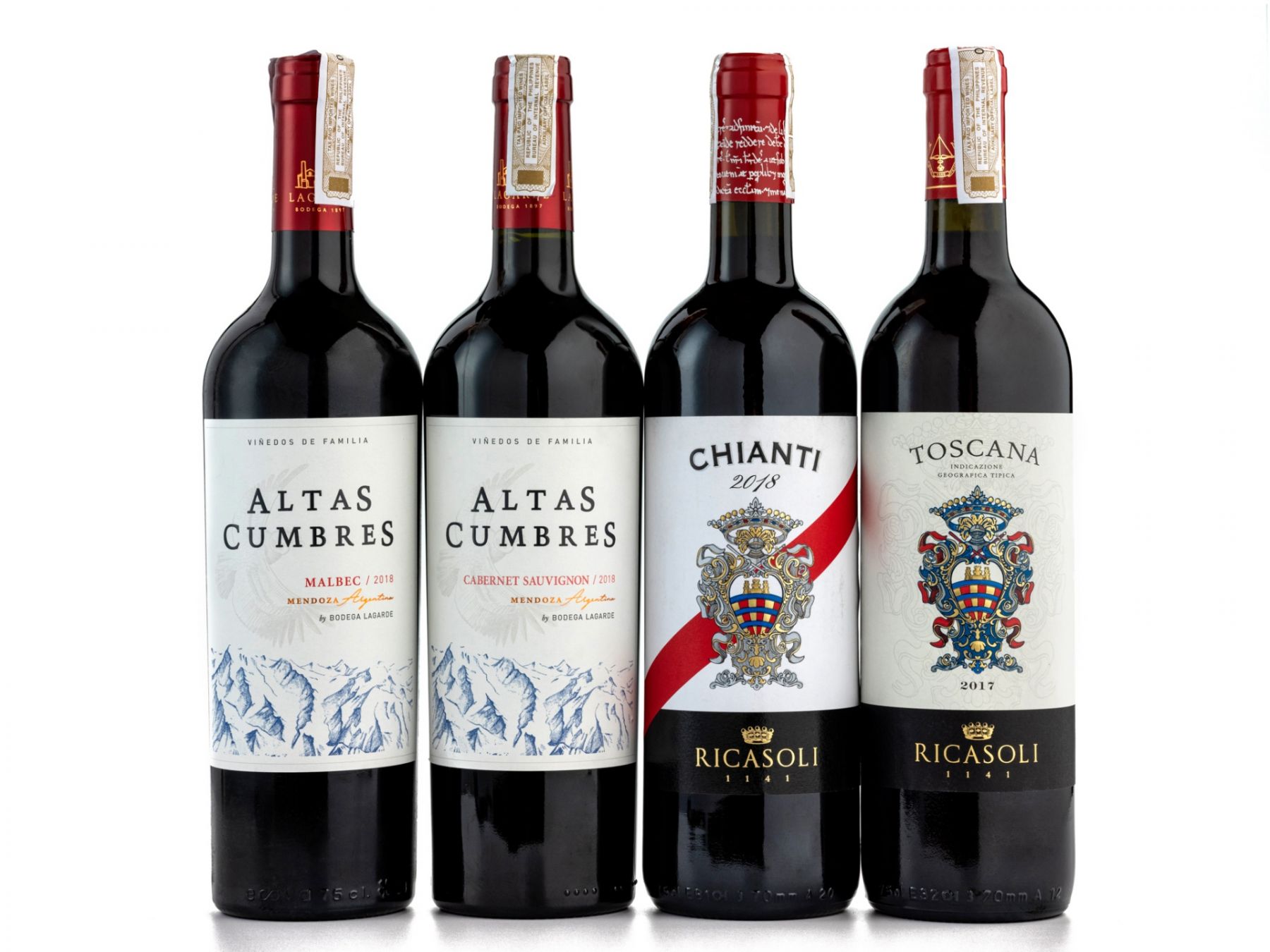 Bottles from Boca Juan Filipinas' wine selection