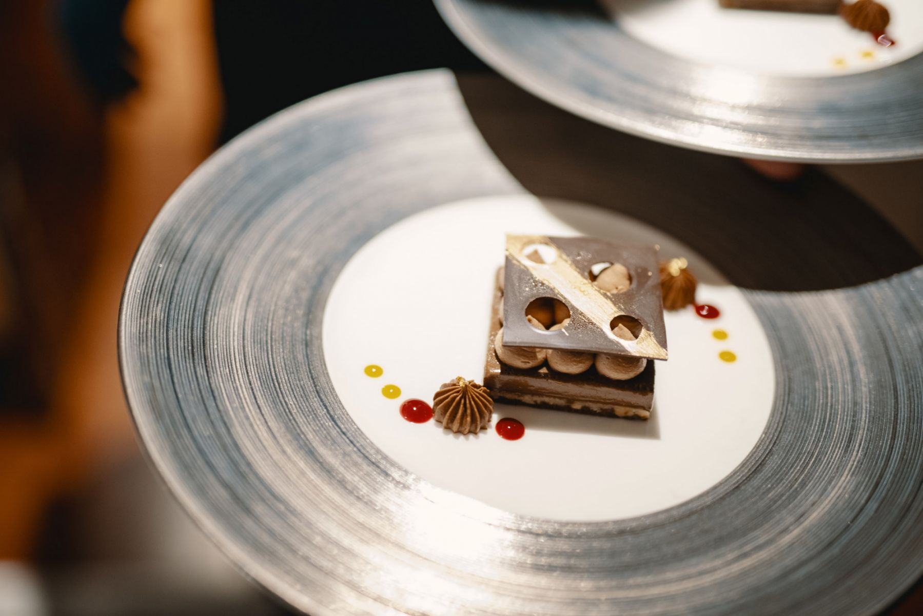 Sea salt caramel, feuillentine, praline cream and hazelnut sponge