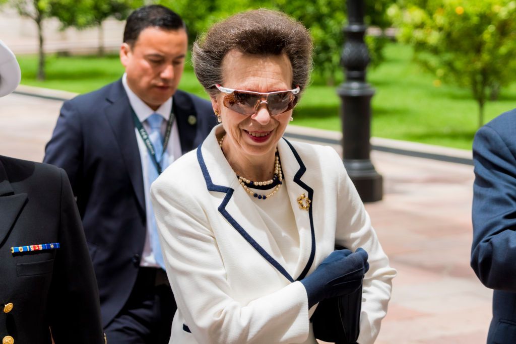 SANTIAGO, CHILE - NOVEMBER 28: Princess Anne, Princess Royal arrives to the Palacio de La Moneda to be welcomed in audience by the President of Chile Sebastián Piñera on November 28, 2018 in Santiago, Chile. (Photo by Agencia Makro/Getty Images)
