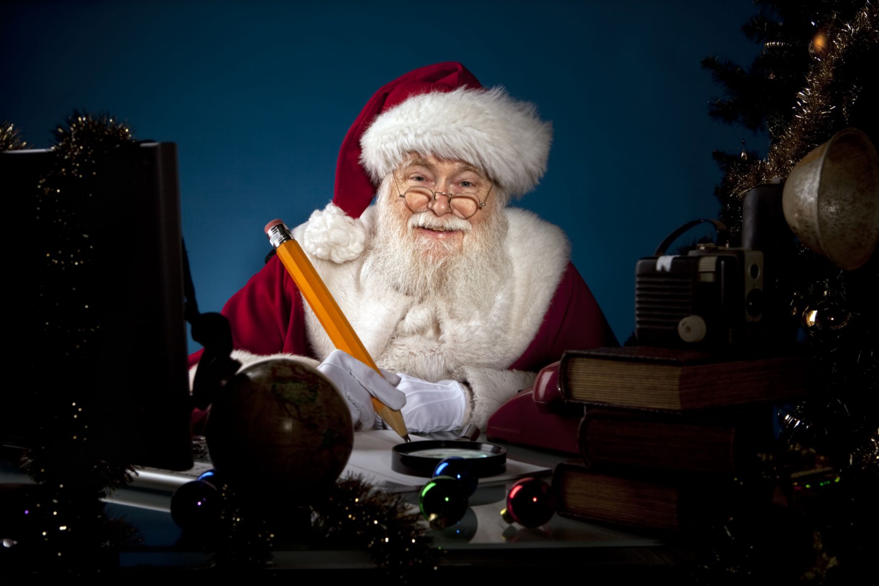Pictures of Real Santa Claus Working Late