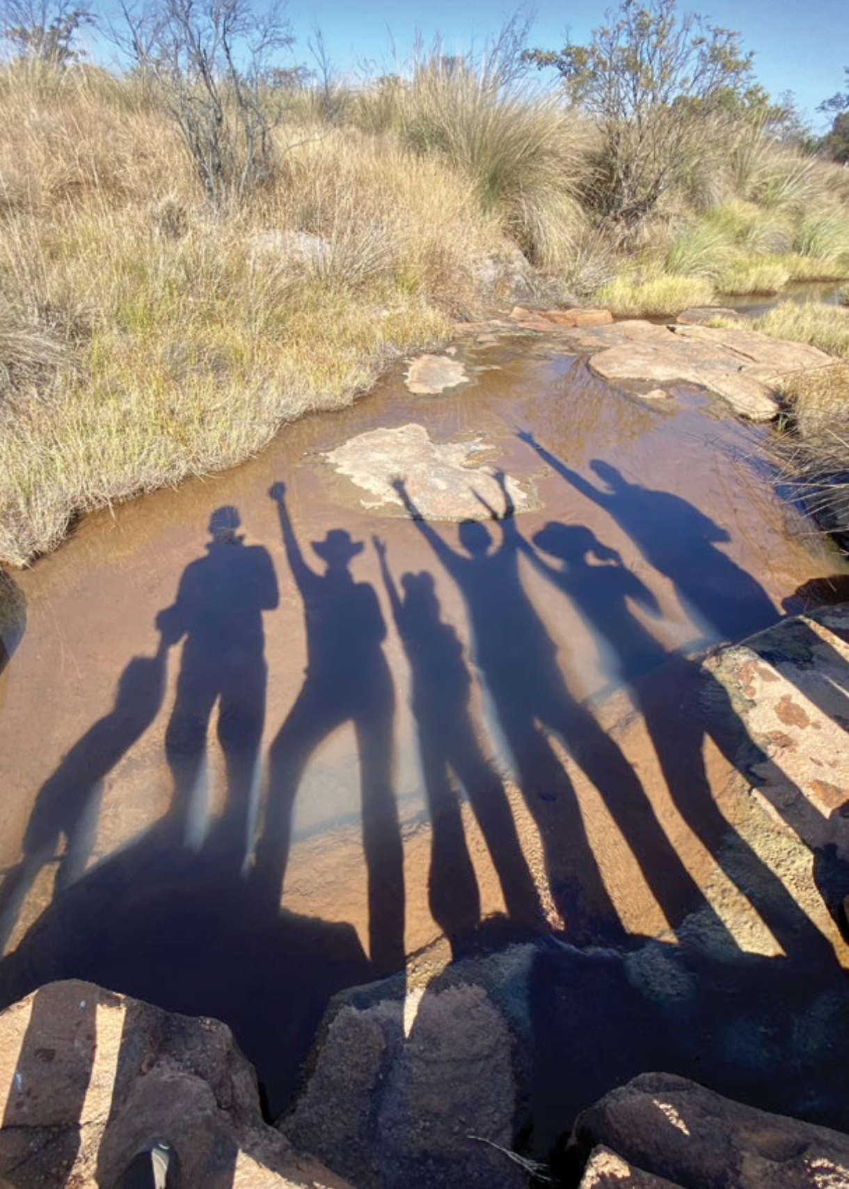 The family having fun with shadow play