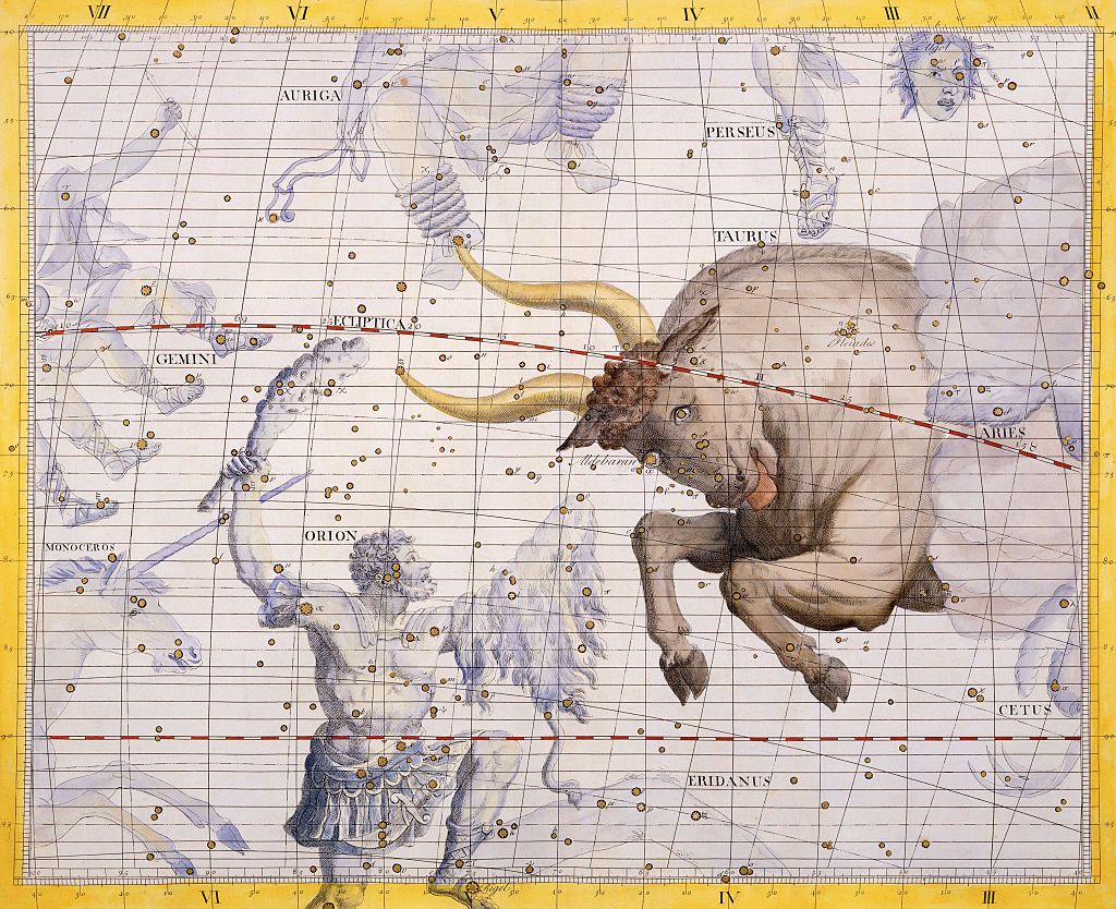 The Constellation of Taurus the Bull and Orion by James Thornhill (Photo by © Historical Picture Archive/CORBIS/Corbis via Getty Images)