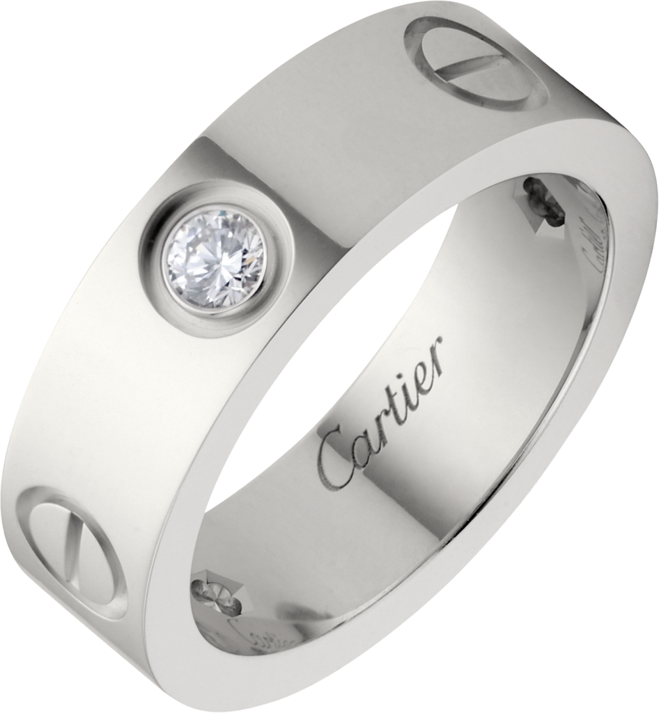 On Rajo: Love ring, white gold with 3 diamonds