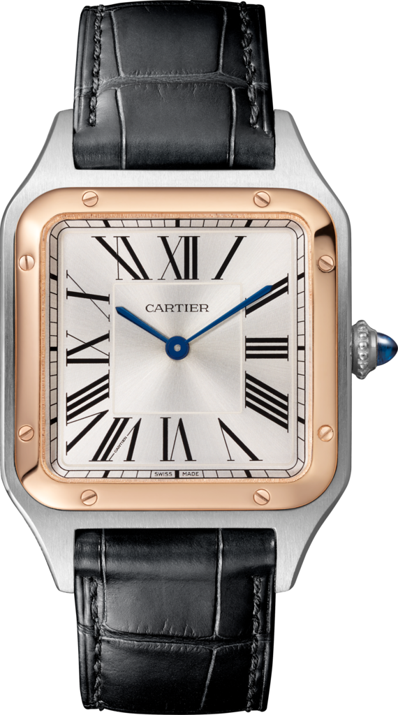 On Rajo: Santos-Dumont watch, rose gold and steel