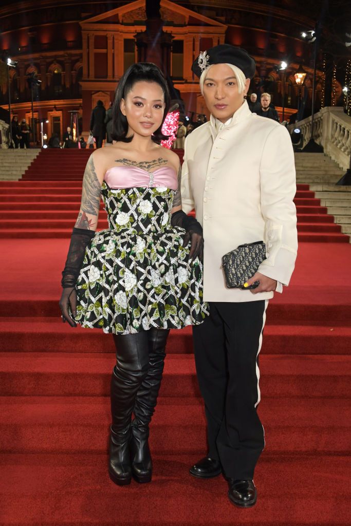 LONDON, ENGLAND - NOVEMBER 29: Bella Poarch and Bryanboy aka Bryan Yambao arrive at The Fashion Awards 2021 at Royal Albert Hall on November 29, 2021 in London, England. (Photo by David M. Benett/Dave Benett/Getty Images)