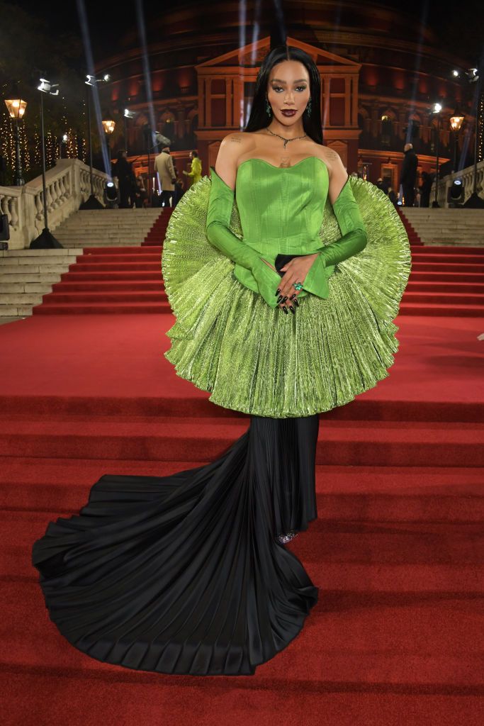 LONDON, ENGLAND - NOVEMBER 29: Munroe Bergdorf arrives at The Fashion Awards 2021 at Royal Albert Hall on November 29, 2021 in London, England. (Photo by David M. Benett/Dave Benett/Getty Images)