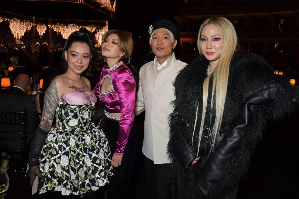 LONDON, ENGLAND - NOVEMBER 29: (L to R) Bella Poarch, Sohee Park, Bryanboy aka Bryan Yambao and CL attend a cocktail reception ahead of The Fashion Awards 2021 at Royal Albert Hall on November 29, 2021 in London, England. (Photo by David M. Benett/Dave Benett/Getty Images)