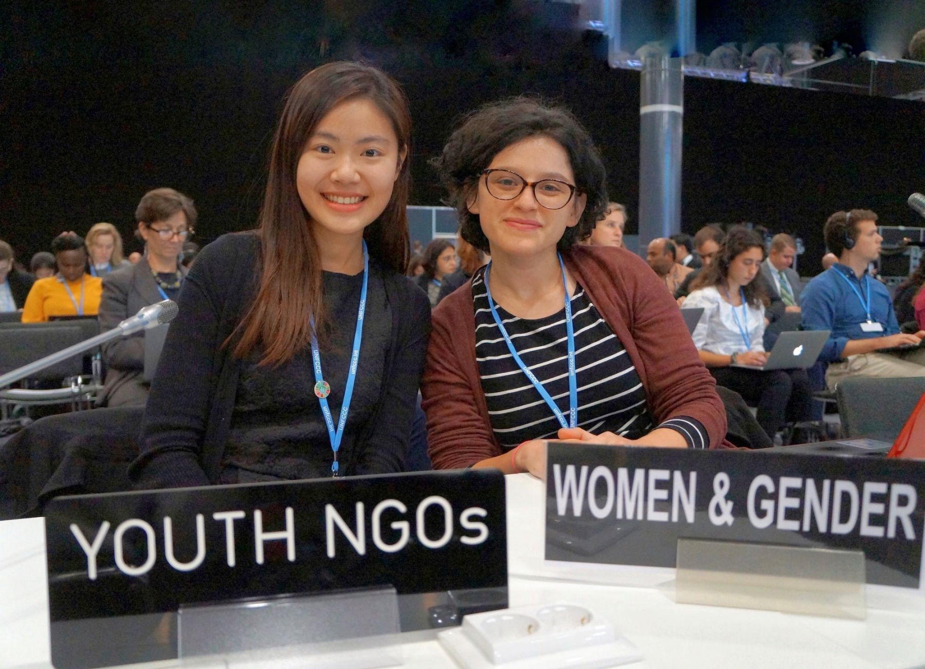 Eco-entrepreneur Natalie Chung with Antonia Zambra, a Chilean climate activist representing Women and Gender Constituency at COP25