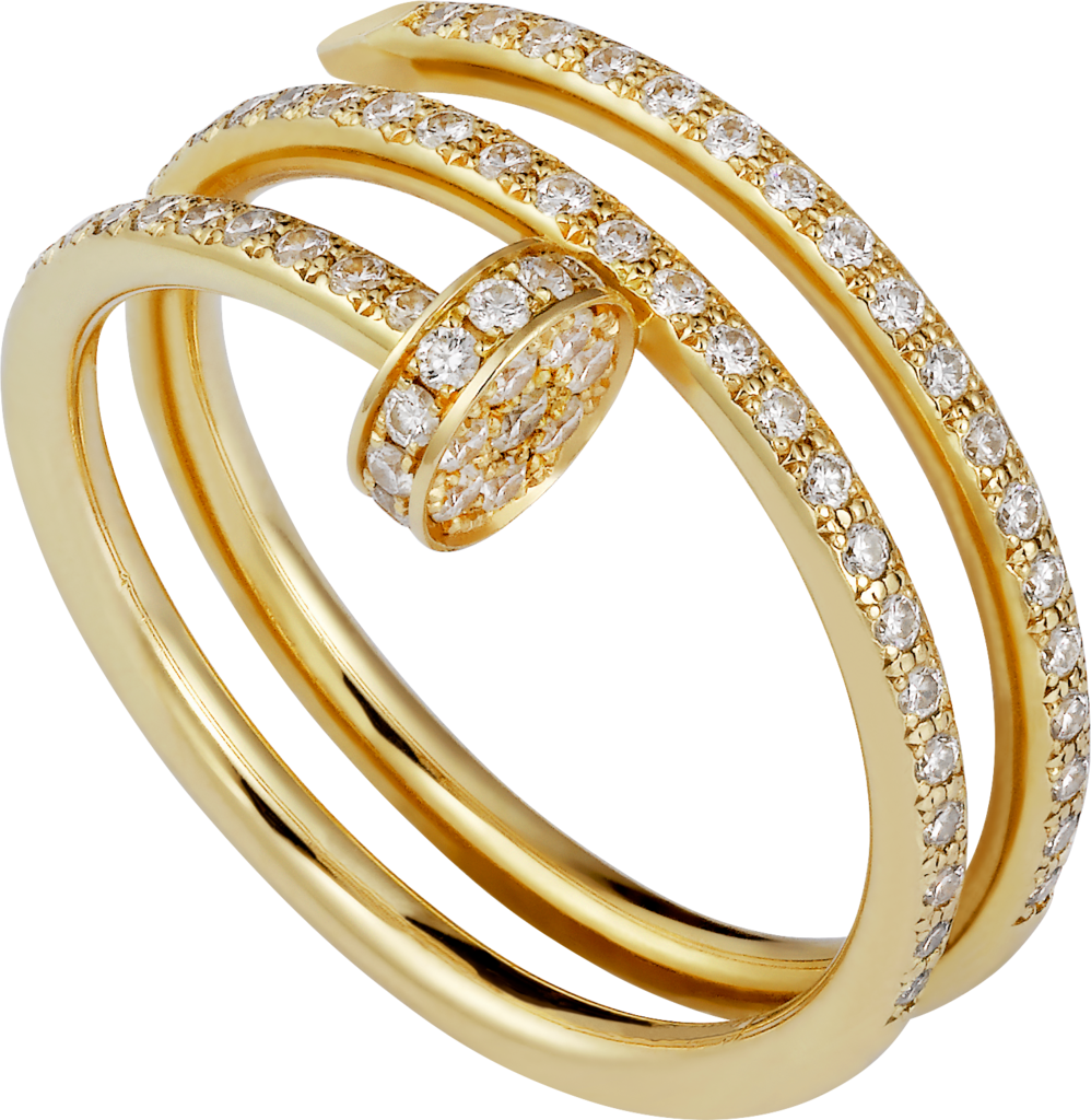 On Kimberly: Juste Un Clou ring, yellow gold with diamonds