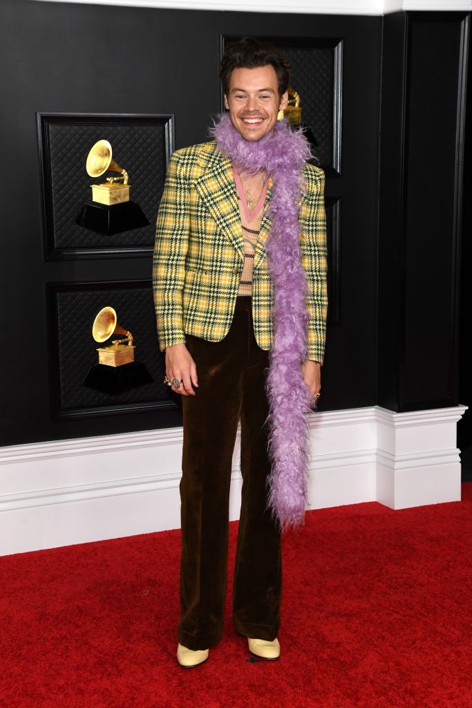 LOS ANGELES, CALIFORNIA - MARCH 14: Harry Styles attends the 63rd Annual GRAMMY Awards at Los Angeles Convention Center on March 14, 2021 in Los Angeles, California. (Photo by Kevin Mazur/Getty Images for The Recording Academy )