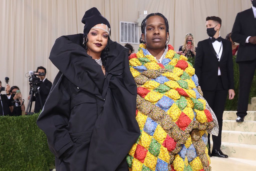 NEW YORK, NEW YORK - SEPTEMBER 13: Rihanna and ASAP Rocky attend the 2021 Met Gala benefit "In America: A Lexicon of Fashion" at Metropolitan Museum of Art on September 13, 2021 in New York City. (Photo by Taylor Hill/WireImage)