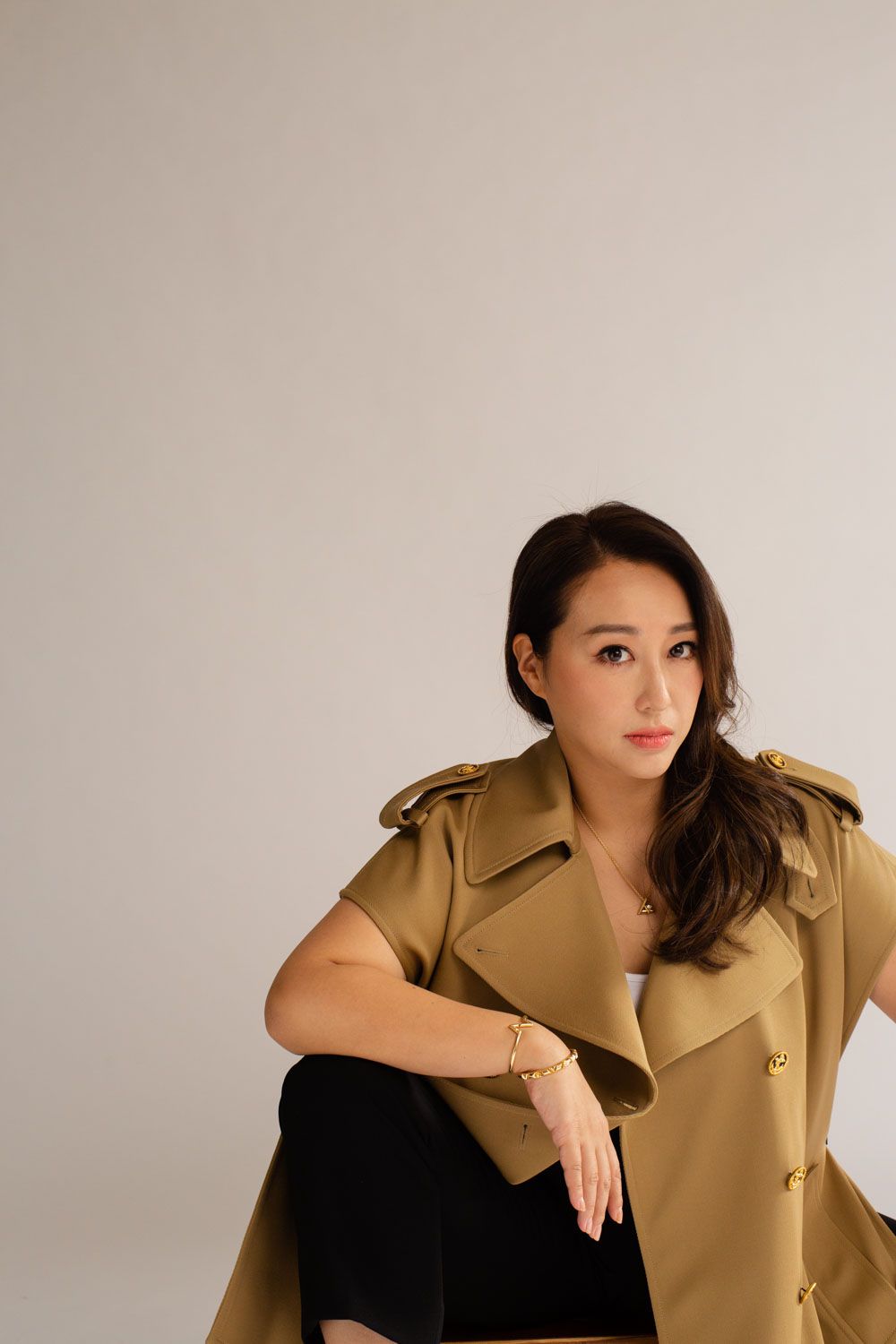 Winnie Chiu photographed on Nov 1 2021 by Amanda Kho. All outfits by Louis Vuitton