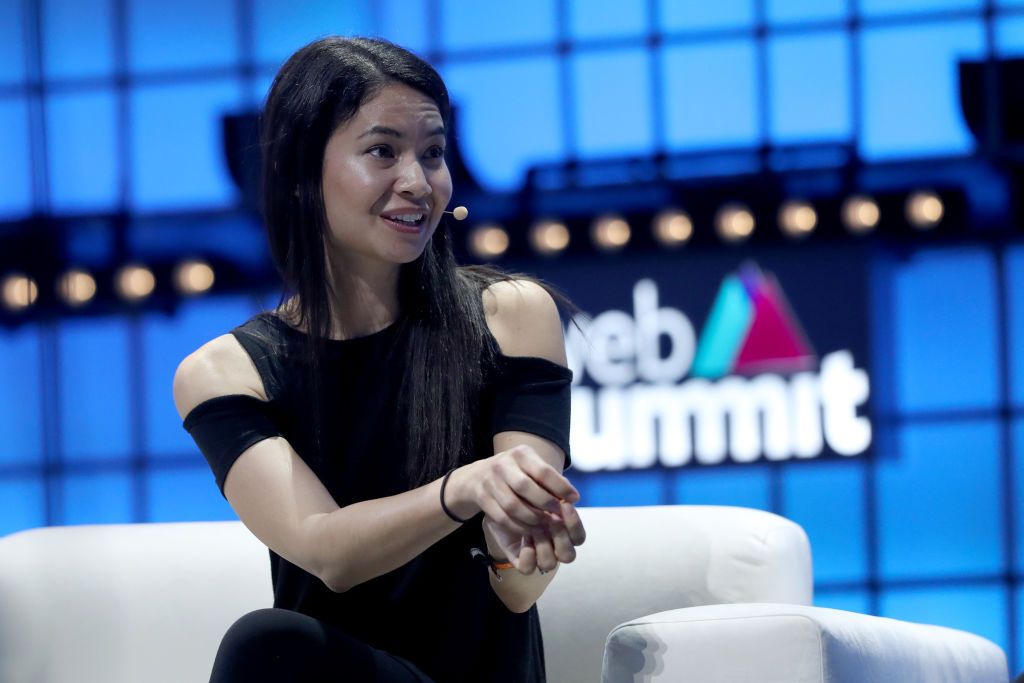 Canvas Co-founder & CEO Melanie Perkins speaks during the annual Web Summit technology conference in Lisbon, Portugal on November 5, 2019. (Photo by Pedro Fiúza/NurPhoto via Getty Images)