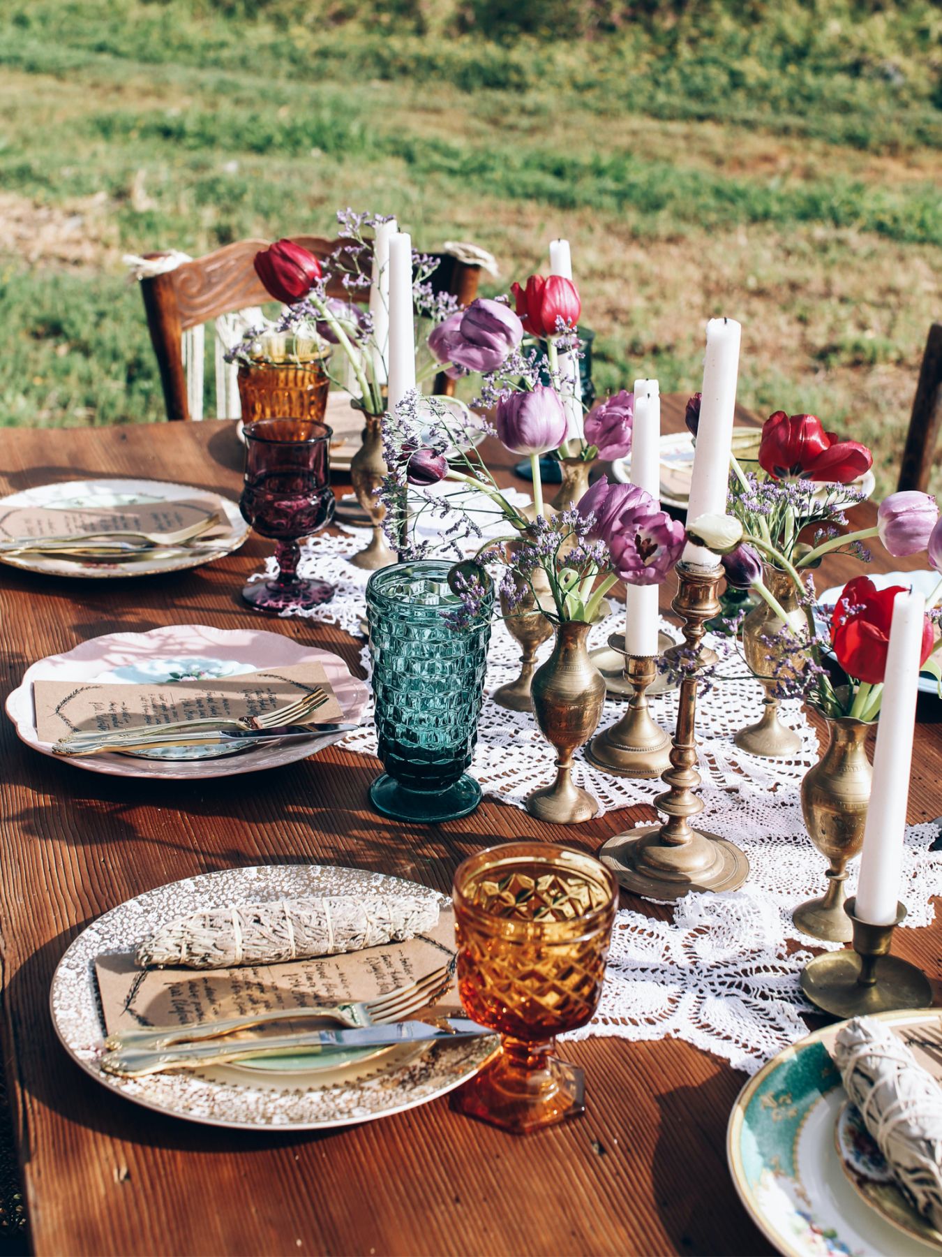 Candles can also be used for festive soirées outdoors for a layered look (Image: Rachel Claire/Pexels)