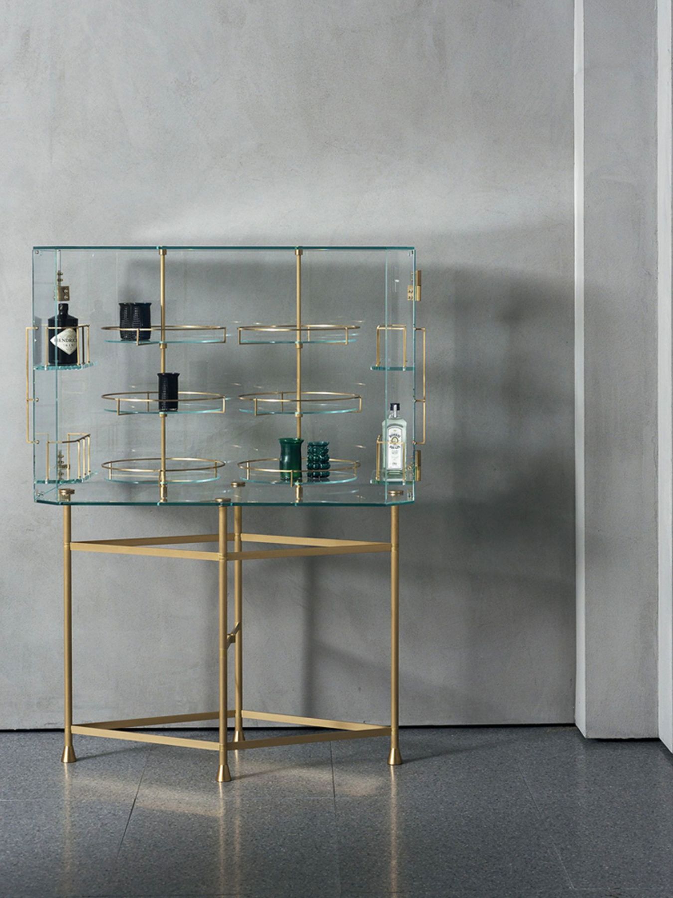 The Float bar cabinet from Italian furnishings brand Baxter is designed to showcase your curated collection of spirits (Image: Baxter)