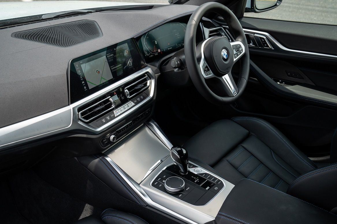 The BMW Live Cockpit Professional, with a 12.3-inch instrument cluster behind the steering wheel, and an additional 10.25-inch control display