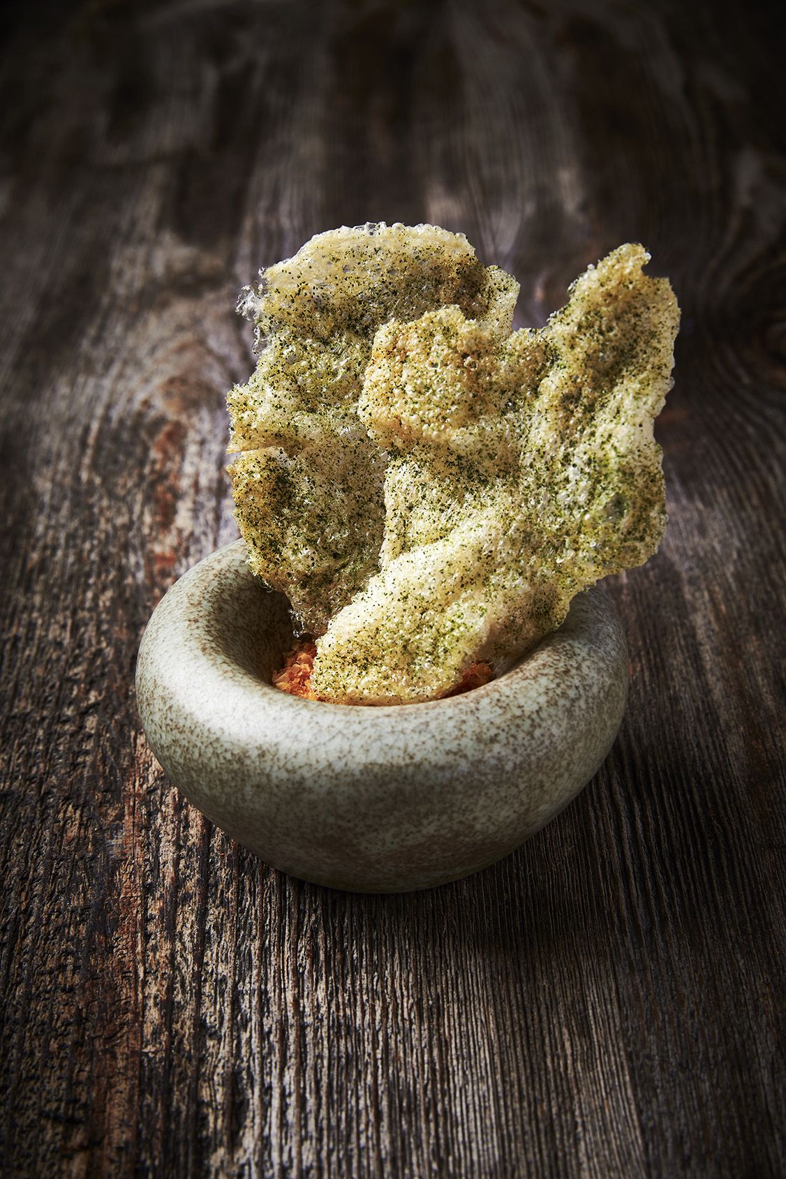 Crispy cod bladder