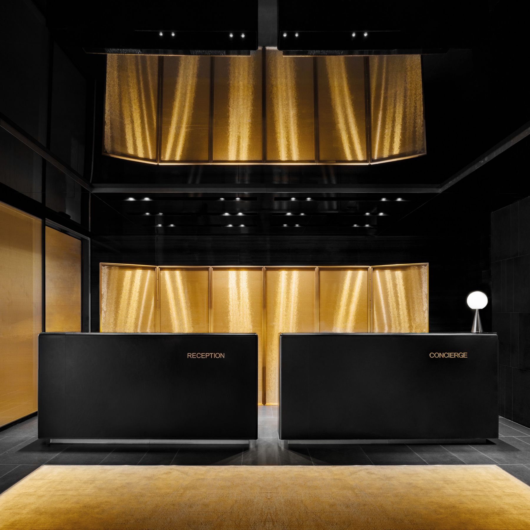 The Bvlgari Paris Hotel reception area