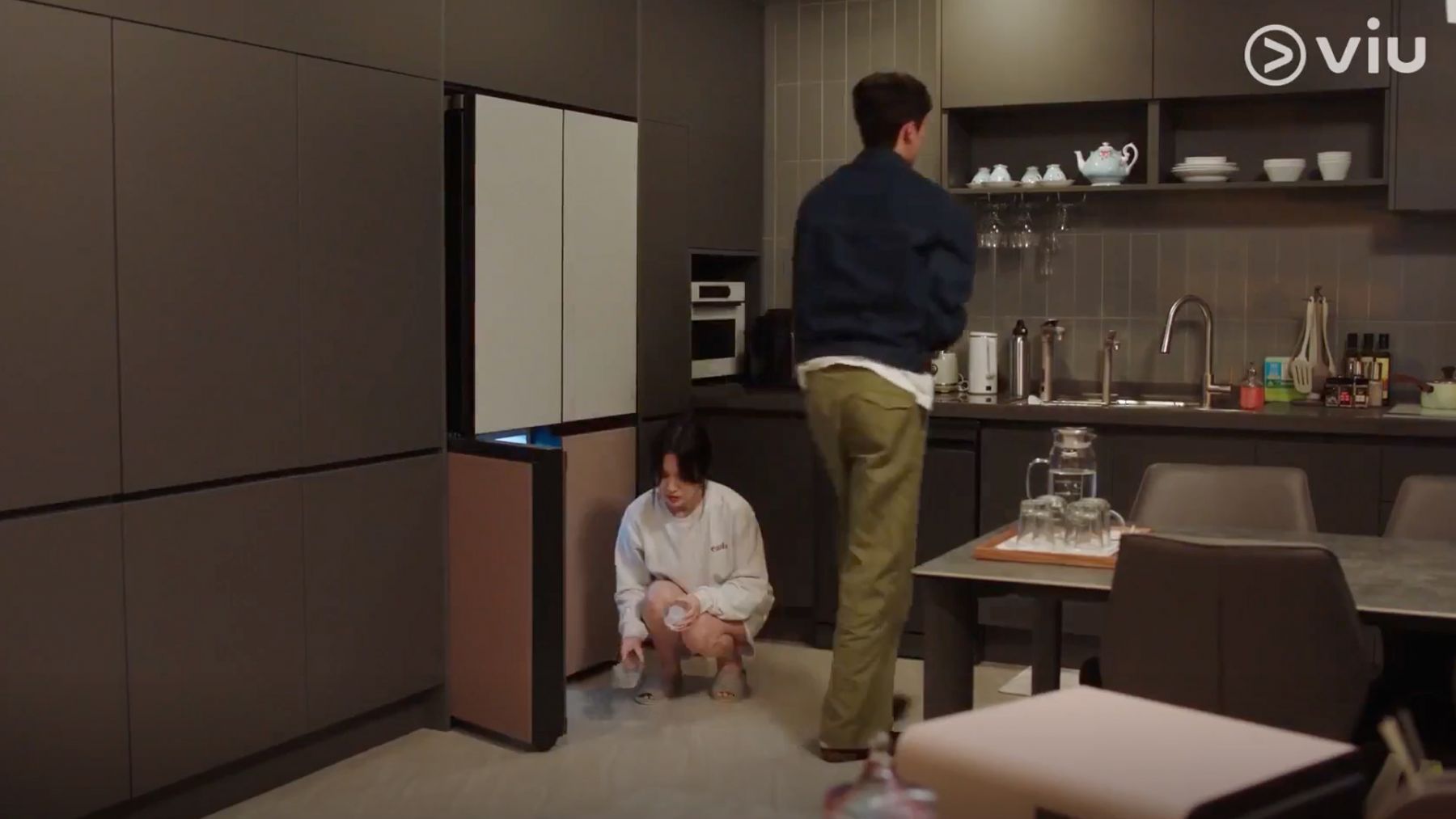The kitchen is fitted with Samsung's new Bespoke refrigerators