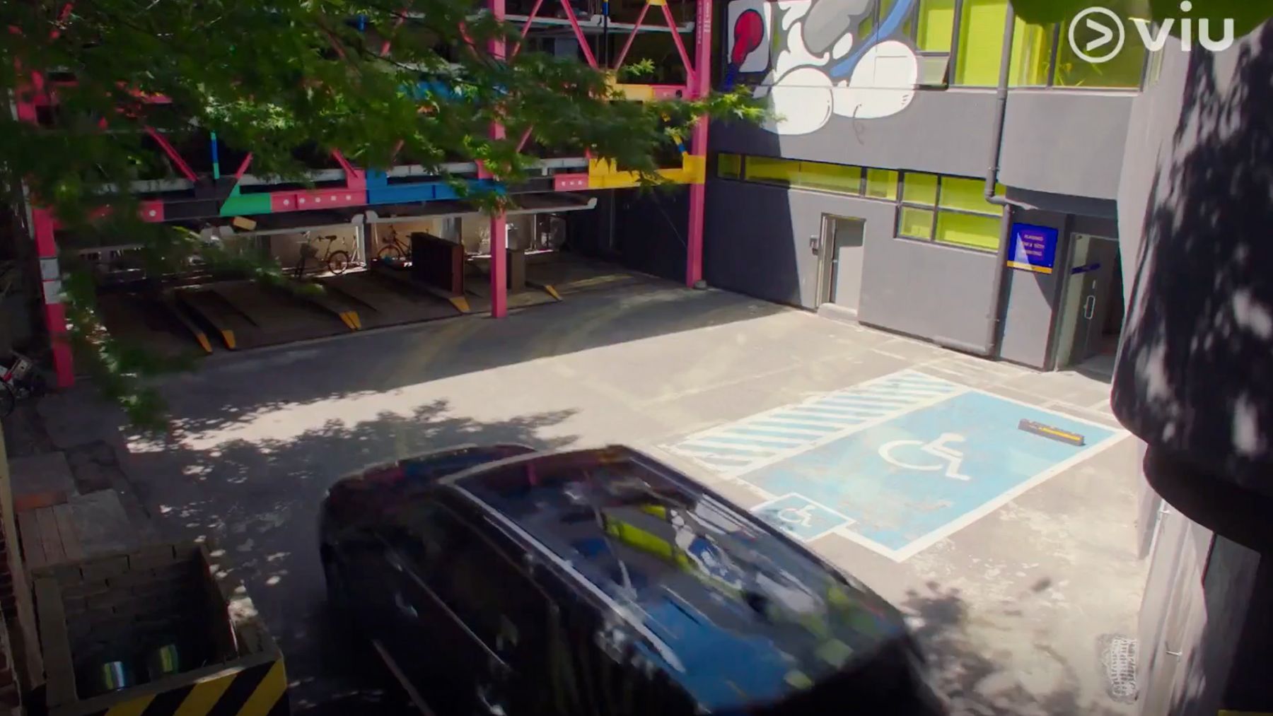 The outside garage of the Vision PR offices