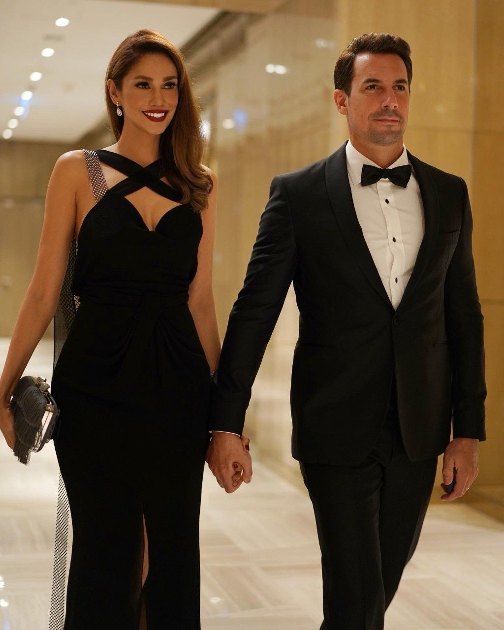 Kavita Sidhu in Alia Bastamam and Suen jewellery and Roberto Guiati in Lanvin