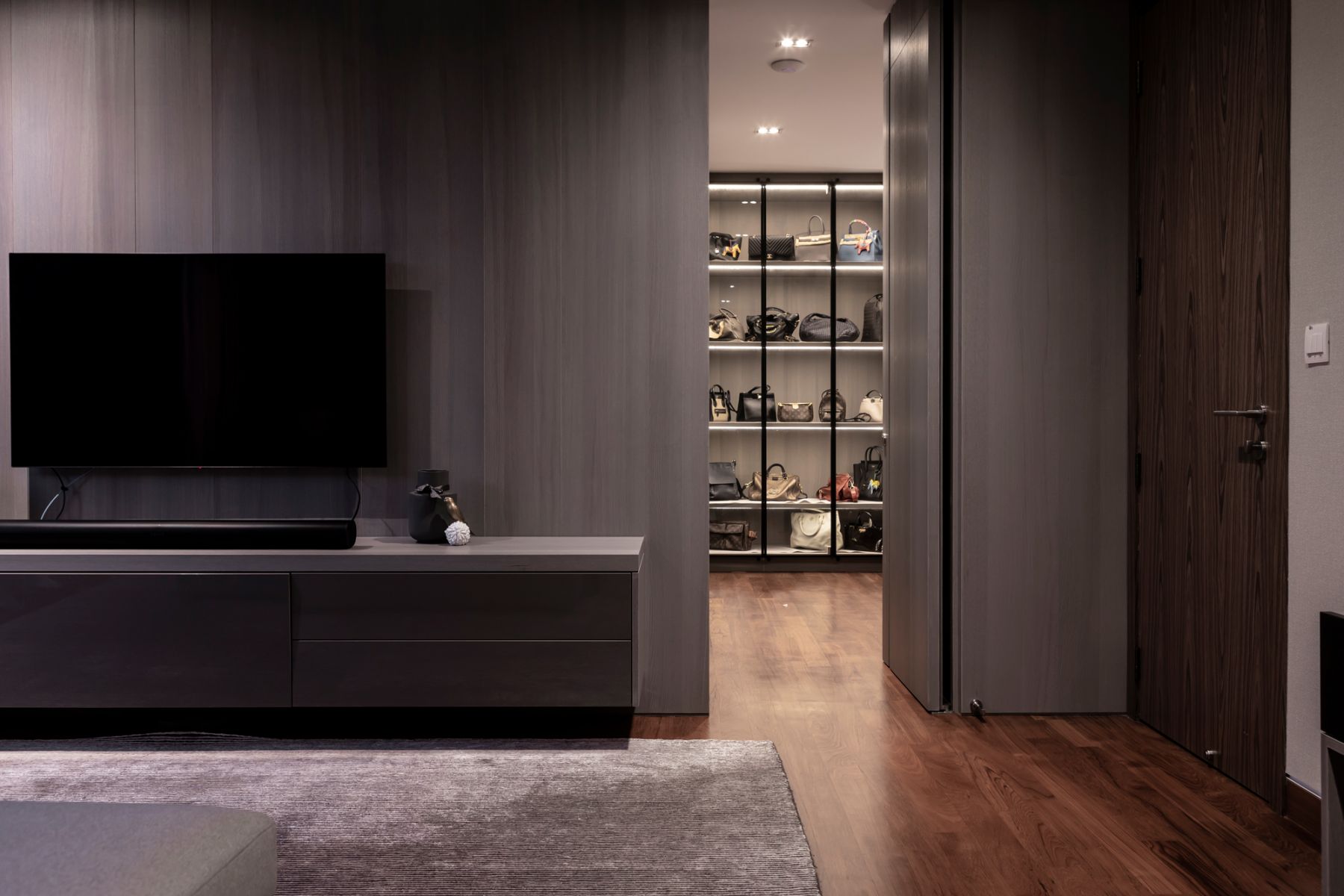 A peek of the walk-in wardrobe from the master bedroom