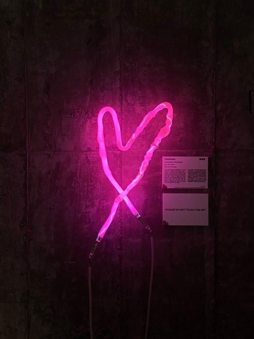 Neon pink heart by Hong Kong artist Karen Chan