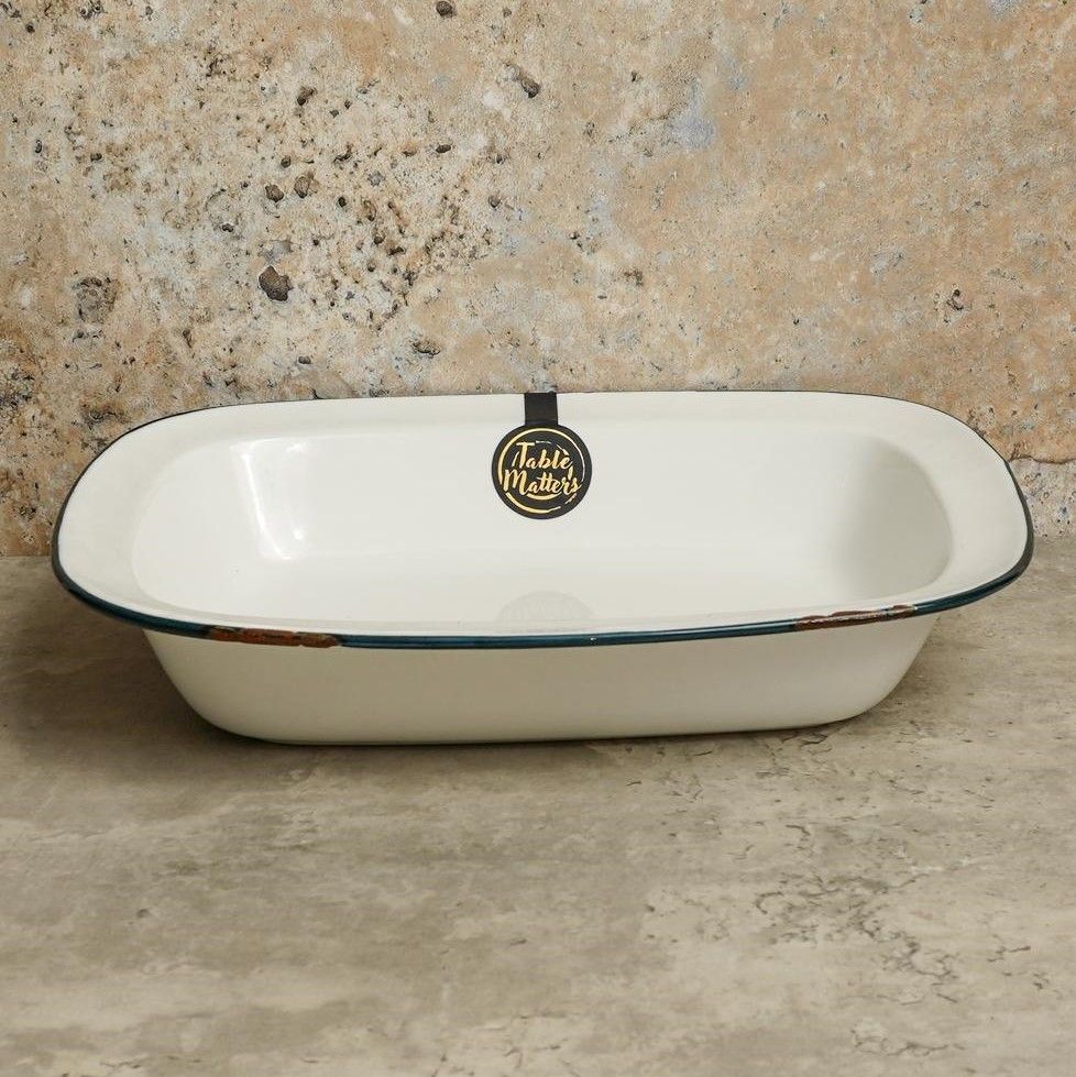 Table Matters Enamel Blue Baking Dish