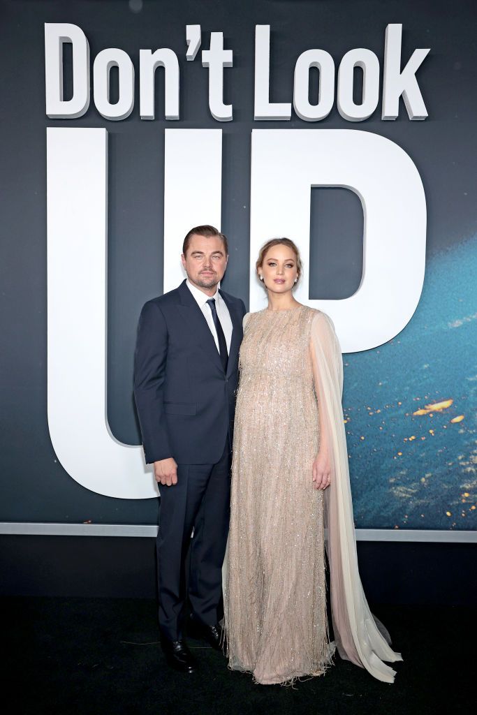 NEW YORK, NEW YORK - DECEMBER 05: Leonardo DiCaprio and Jennifer Lawrence attend the "Don't Look Up" World Premiere at Jazz at Lincoln Center on December 05, 2021 in New York City. (Photo by Dimitrios Kambouris/Getty Images for Netflix)