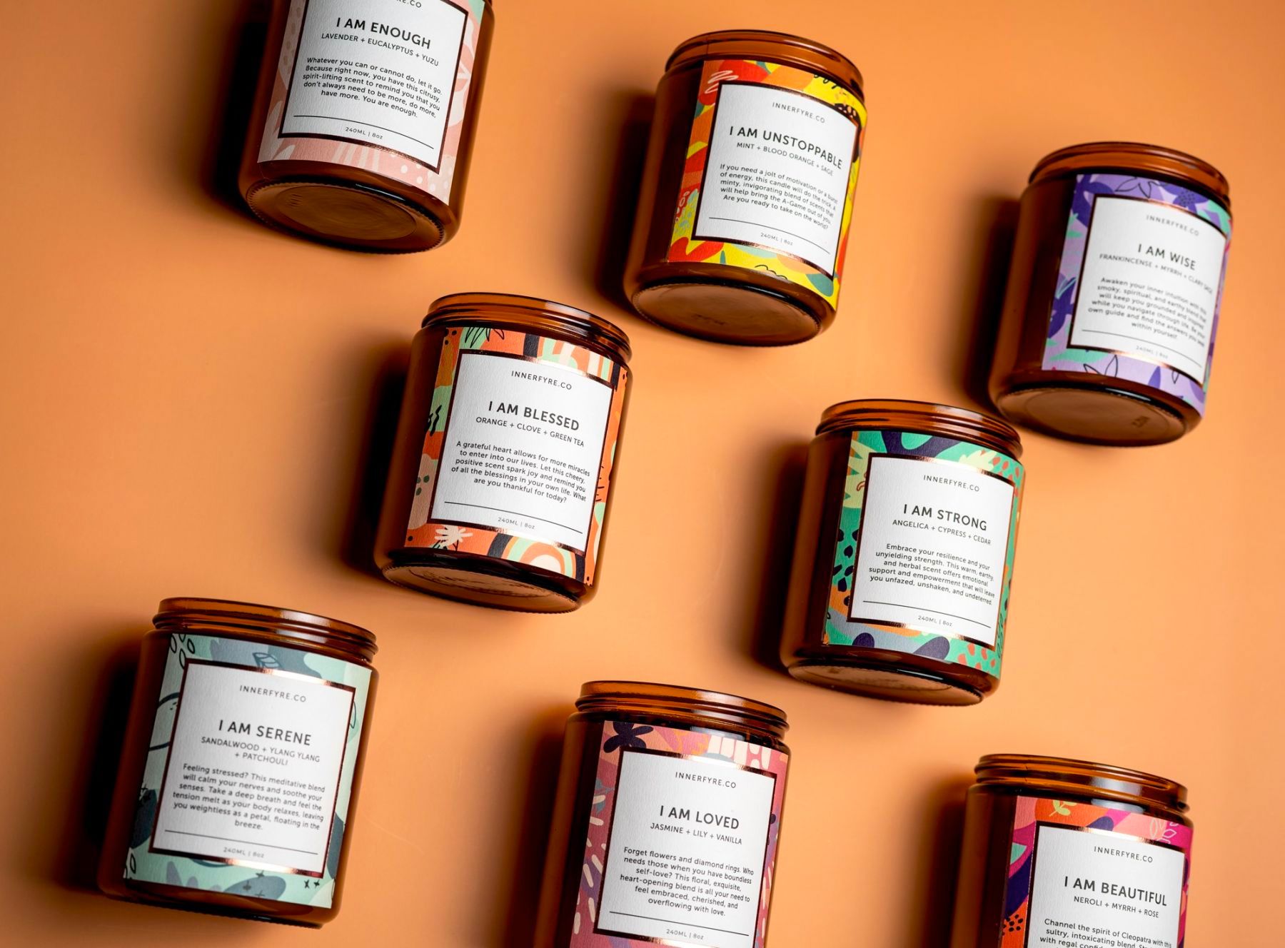 Innerfyre Co's positive affirmation candles are emblazoned with meaningful messages you need to hear (Image: Innerfyre Co)