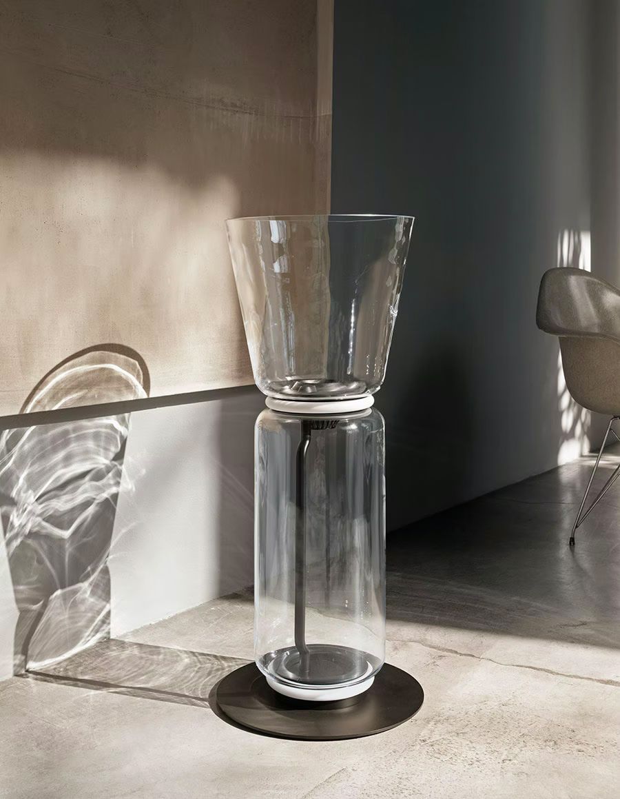 The Flos Noctambule lamp shines with a beautiful glow in the day