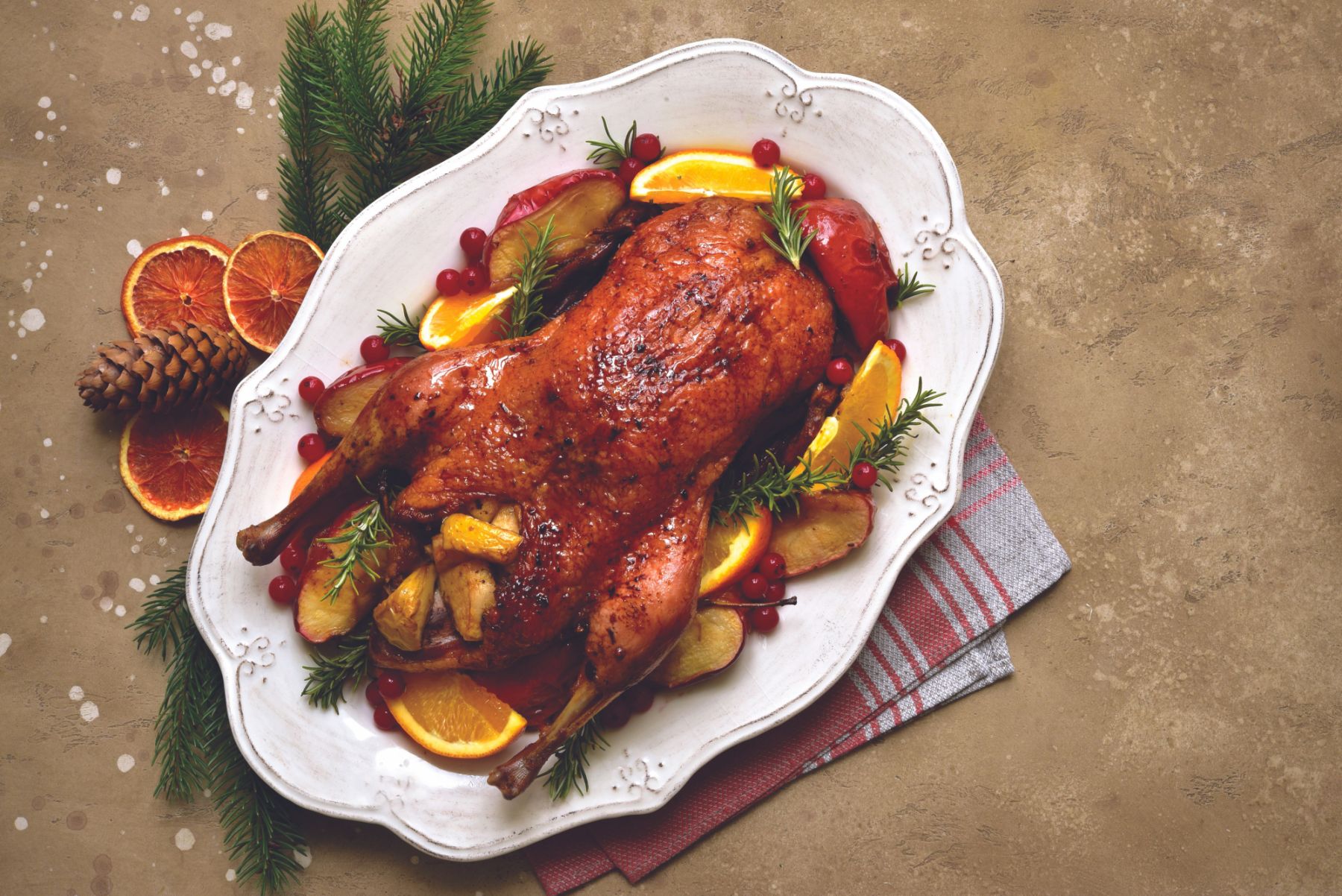 Slow-roasted goose from Sabayon