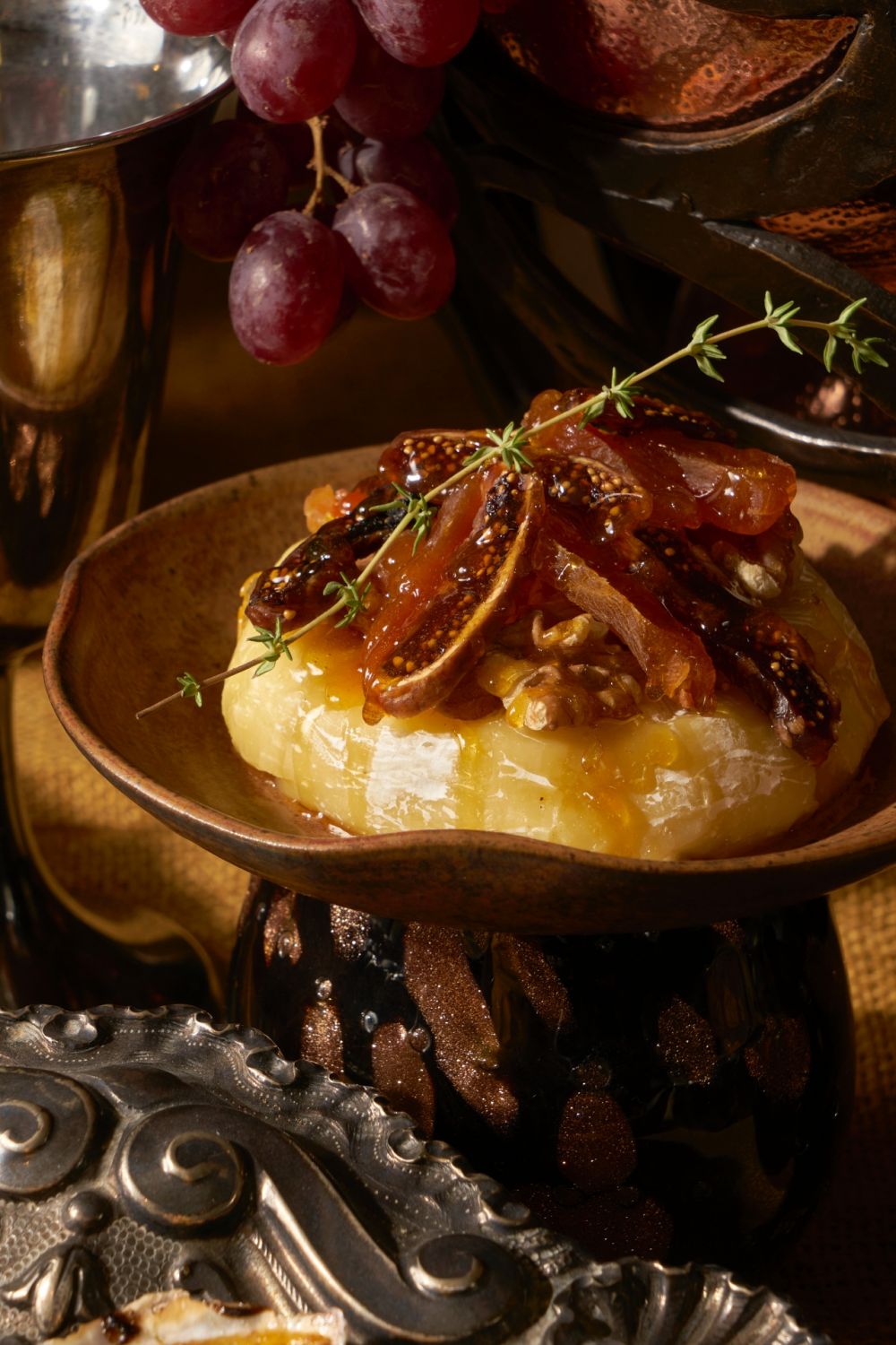 Caramelised petit Camembert from Lusso on W/17 table accessories | Photo by Sonny Thakur
