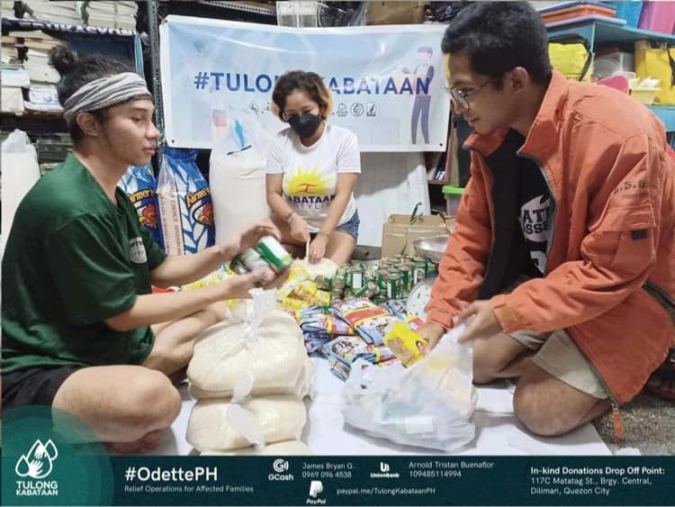 The donation drive of Tulong Kabataan Network (Photo: Tulong Kabataan Network/Facebook)