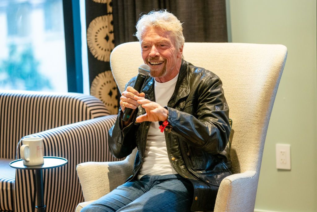 NEW ORLEANS, LOUISIANA - OCTOBER 07: Sir Richard Branson speaks to media during a ribbon cutting event at Virgin Hotels New Orleans on October 07, 2021 in New Orleans, Louisiana. (Photo by Josh Brasted/Getty Images)