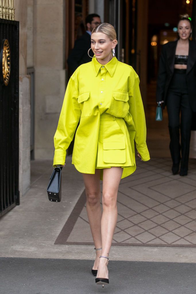 PARIS, FRANCE - MARCH 03: Hailey Bieber Baldwin is seen on March 03, 2019 in Paris, France. (Photo by Marc Piasecki/GC Images)