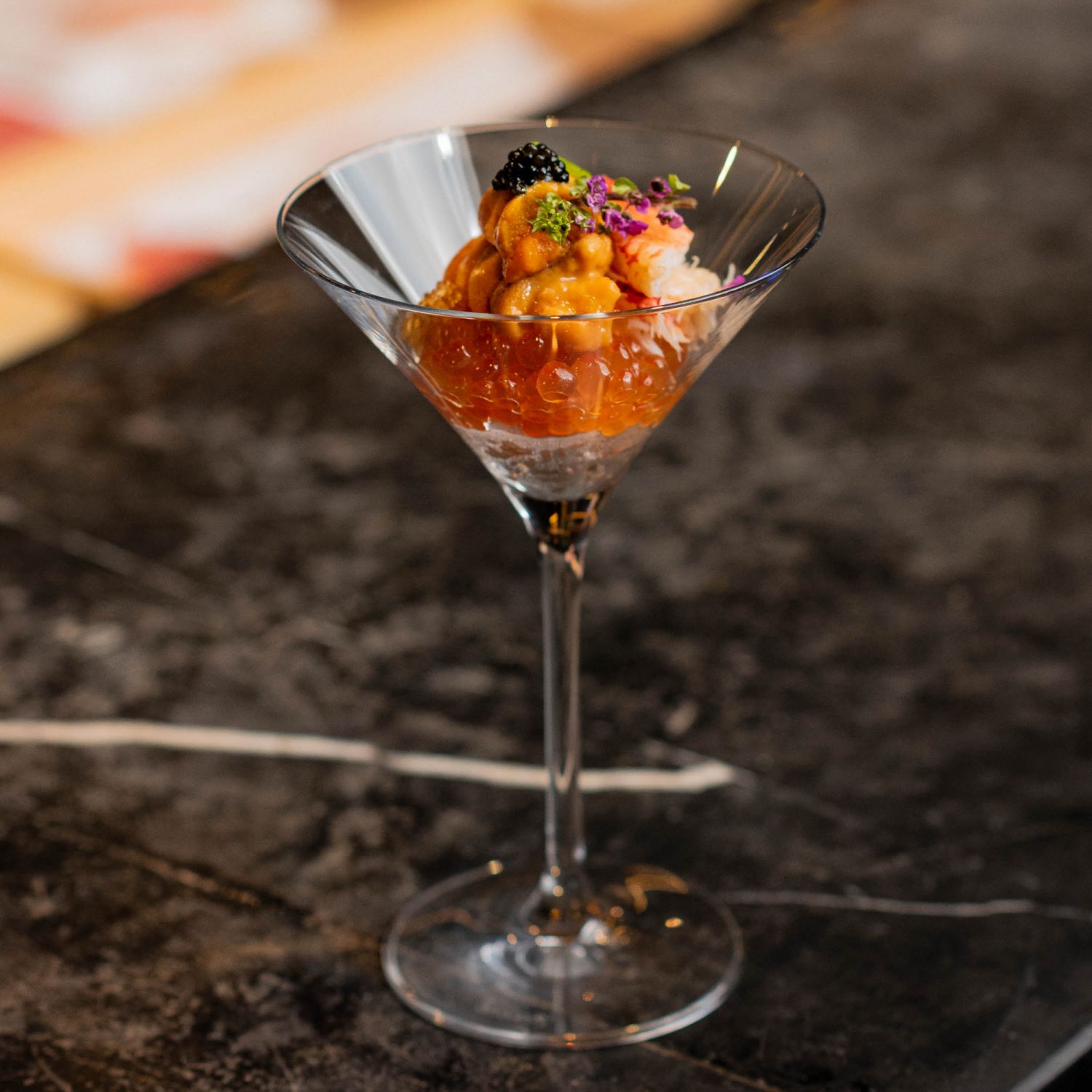 Uni, ikura, caviar, hairy crab and tobiko