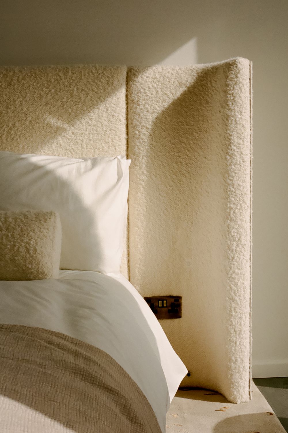 Crafted from natural and organic materials, the furnishings exude cosy comfort with tactile appeal