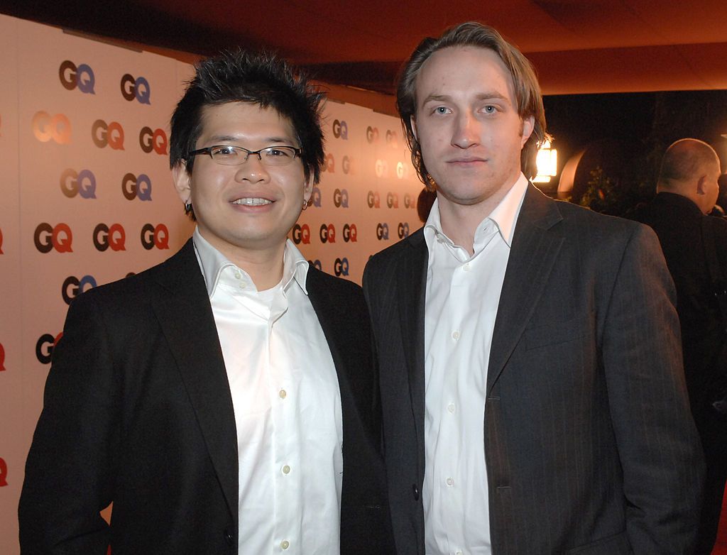Steve Chen and Chad Hurley of YouTube (Photo by Lester Cohen/WireImage for GQ Magazine) *** Local Caption ***