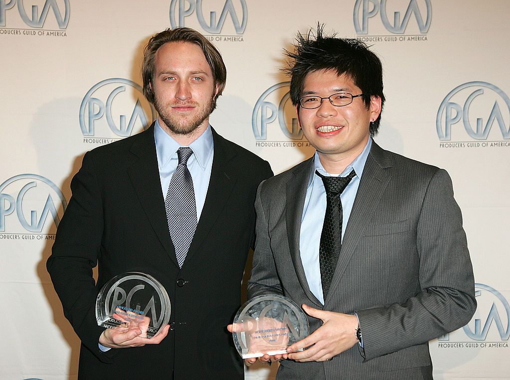 BEVERLY HILLS, CA - FEBRUARY 02: YouTube founders Chad Hurley and Steve Chen in the press room the 2008 Producers Guild Awards at the Beverly Hilton Hotel on February 2, 2008 in Beverly Hills, California. (Photo by Jason LaVeris/FilmMagic)
