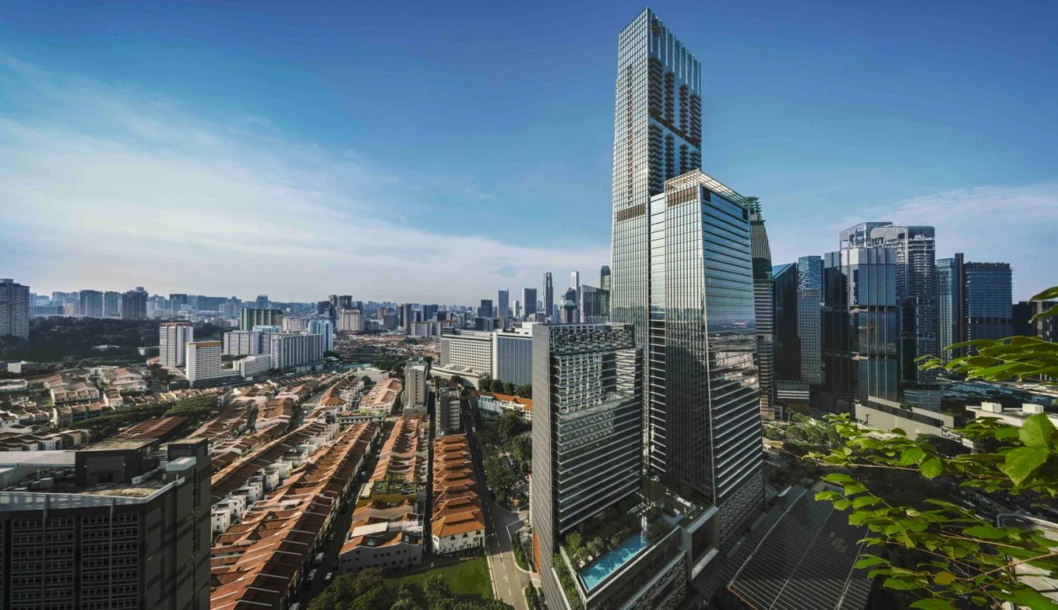 Located in District 2, Guoco Tower is a mixed-use development that houses offices, shops as well as the Wallich Residence residential complex (Image: GuocoLand)
