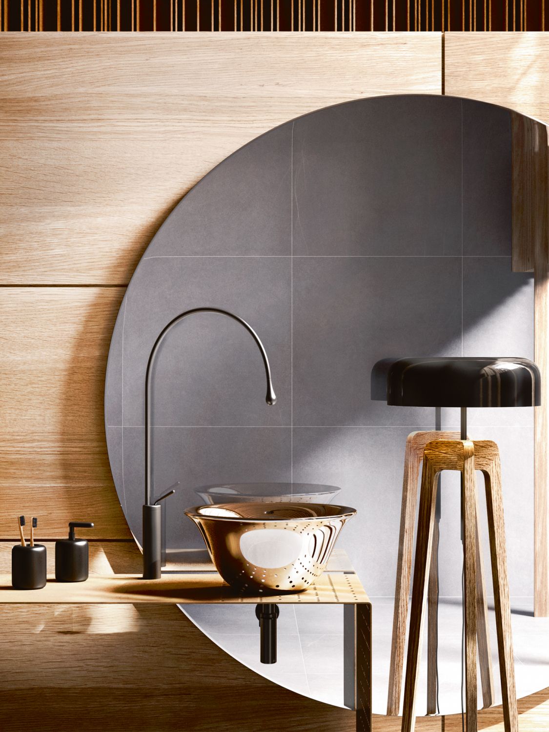 The Goccia washbasin by Prospero Rasulo was inspired by the fluidity of water