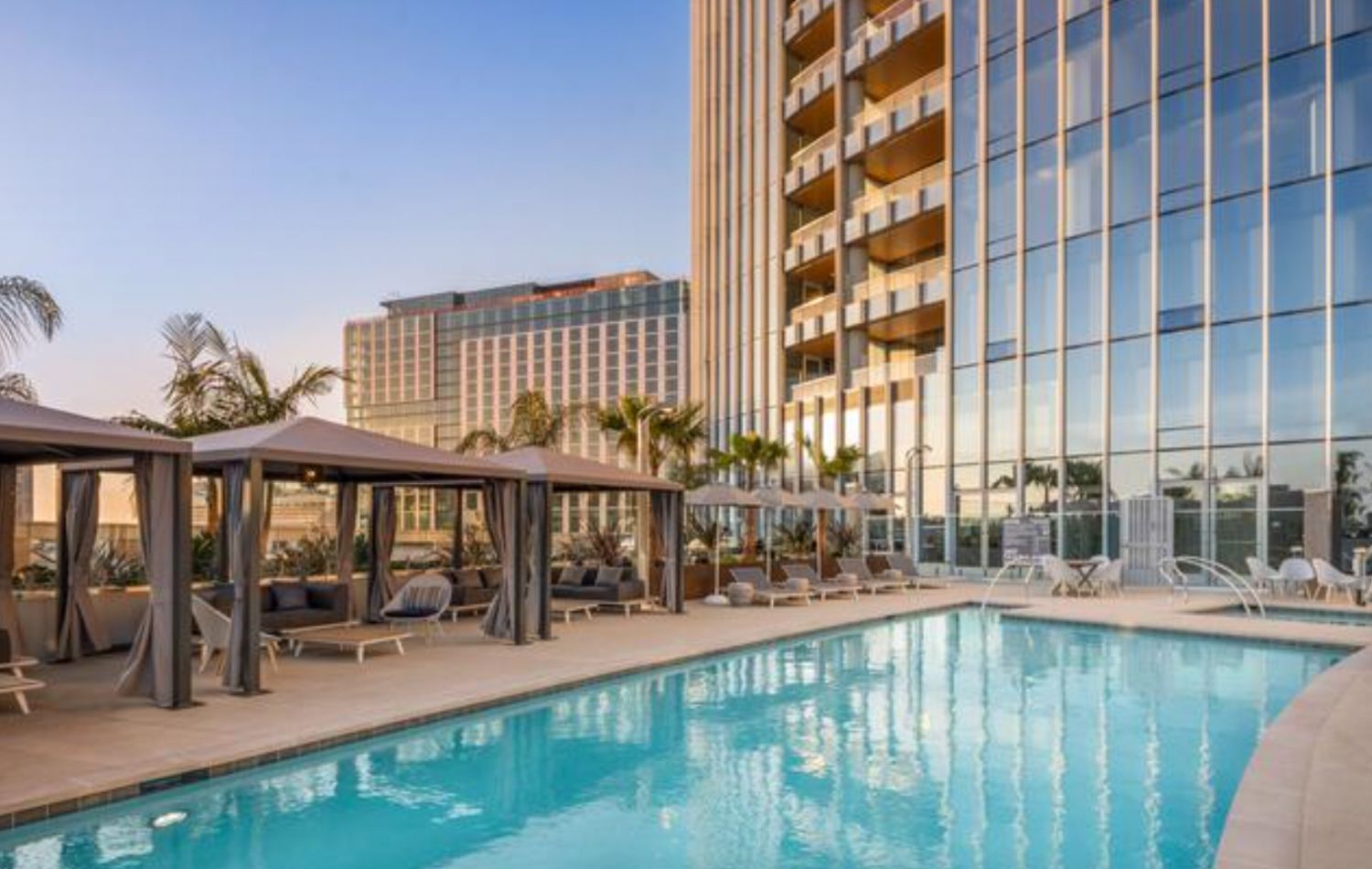 A large swimming pool area is amidst the many luxurious amenities at Seoul Forest Trimage