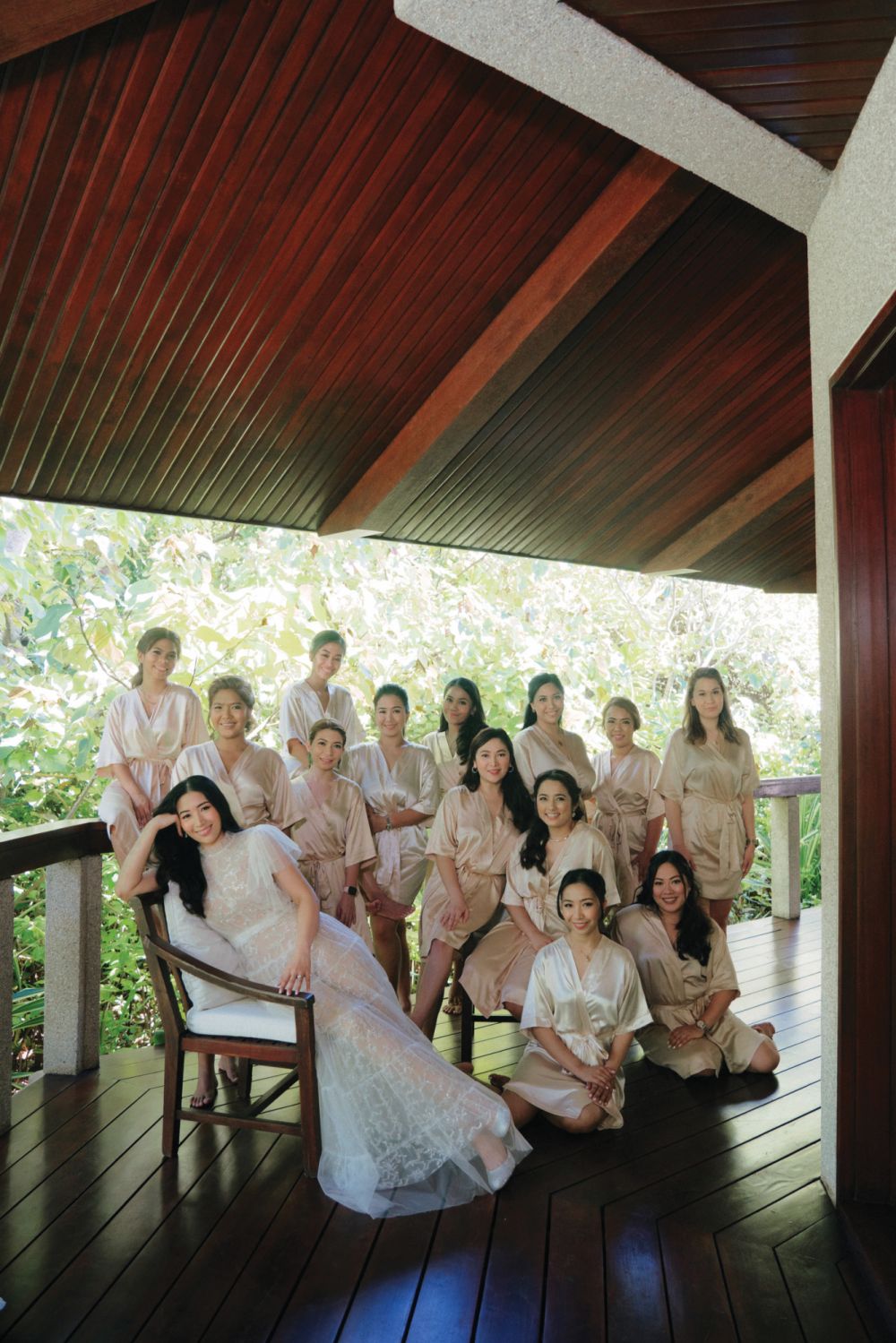 The bride squad wearing silk robes