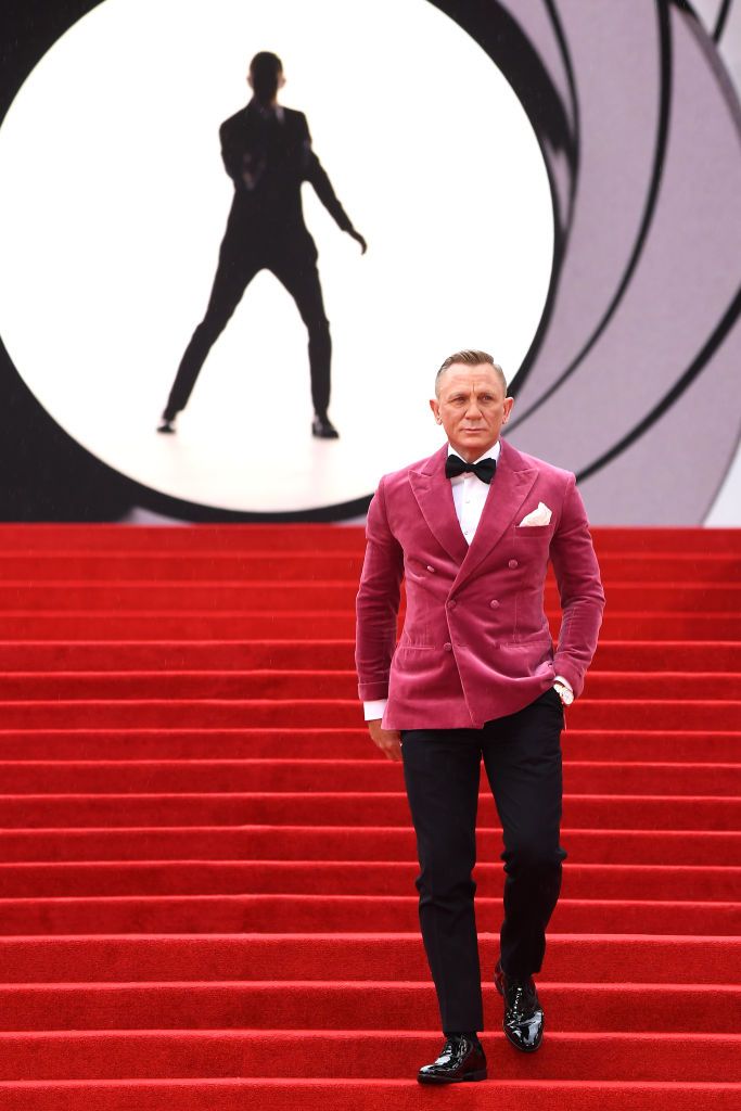 LONDON, ENGLAND - SEPTEMBER 28: (EDITORS NOTE: This image has been converted to black and white.) Daniel Craig attends the World Premiere of "NO TIME TO DIE" at the Royal Albert Hall on September 28, 2021 in London, England. (Photo by Jeff Spicer/Getty Images for EON Productions, Metro-Goldwyn-Mayer Studios, and Universal Pictures)
