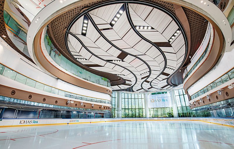 The Lohas Rink is a cutting-edge ice rink that uses more environmentally friendly technology