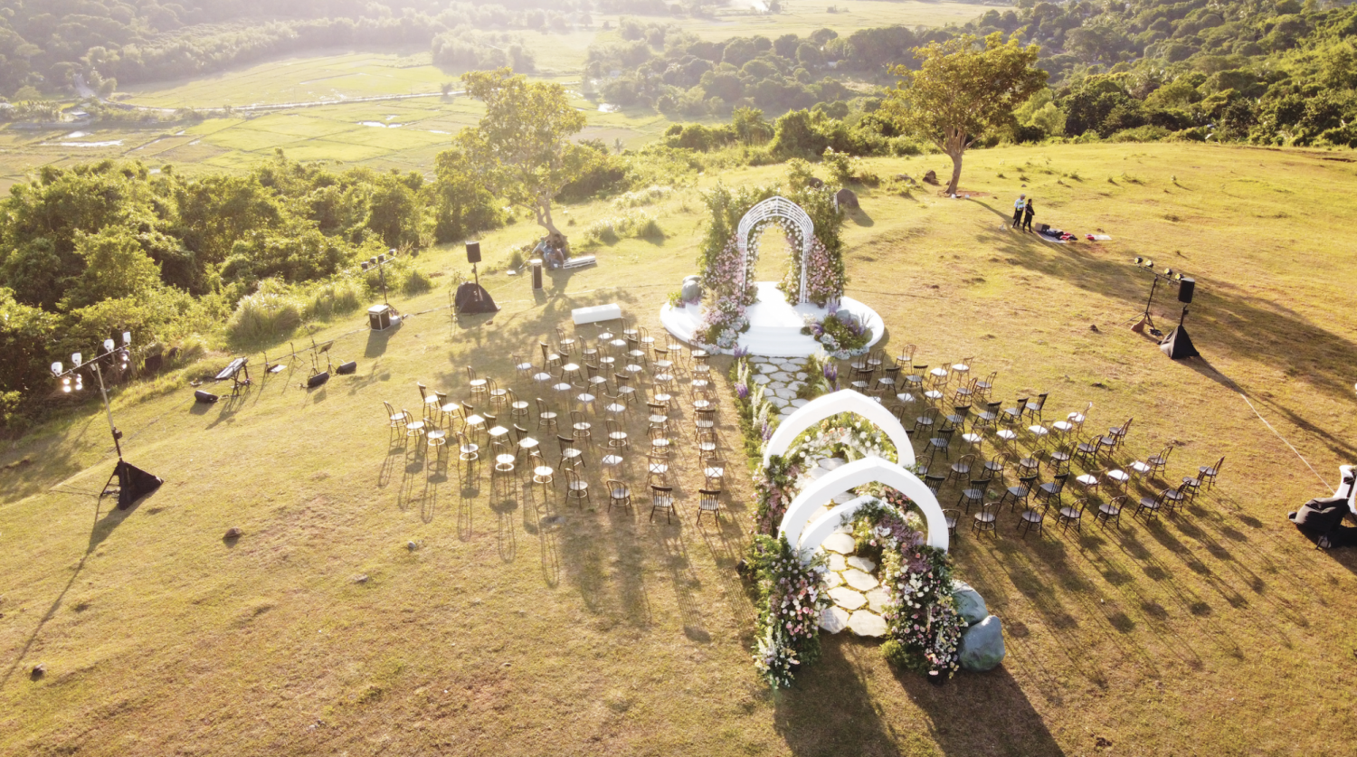 The wedding venue atop a hill in Rancho Bernardo Luxury Villas and Resort, Bataan