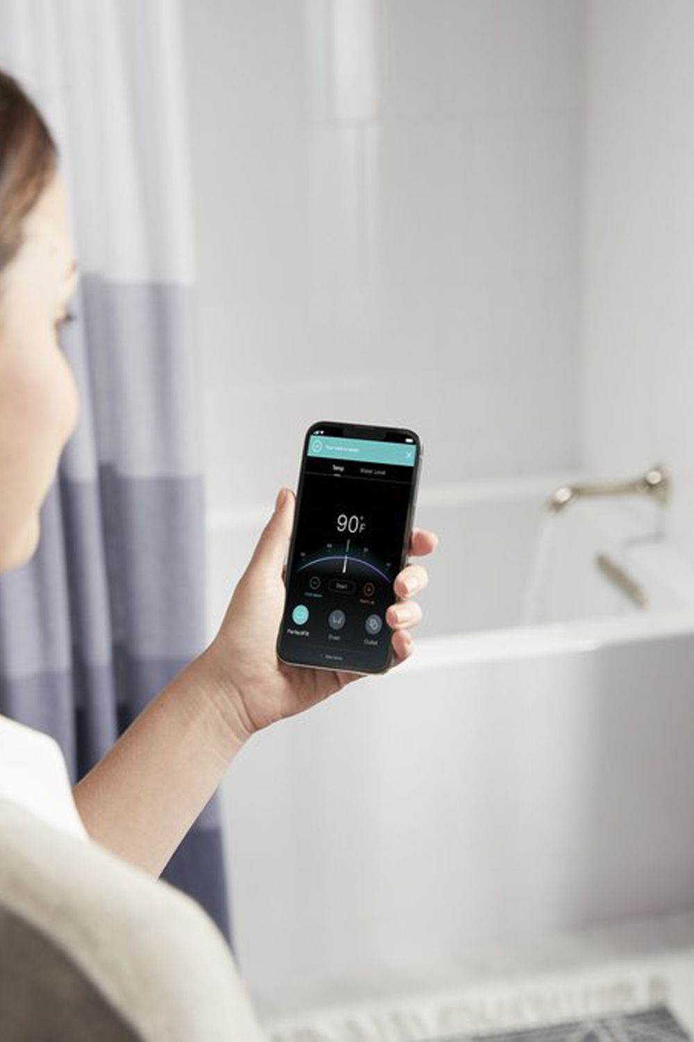 The PerfectFill technology allows you to control your bath experience using voice commands or the app (Image: Kohler)