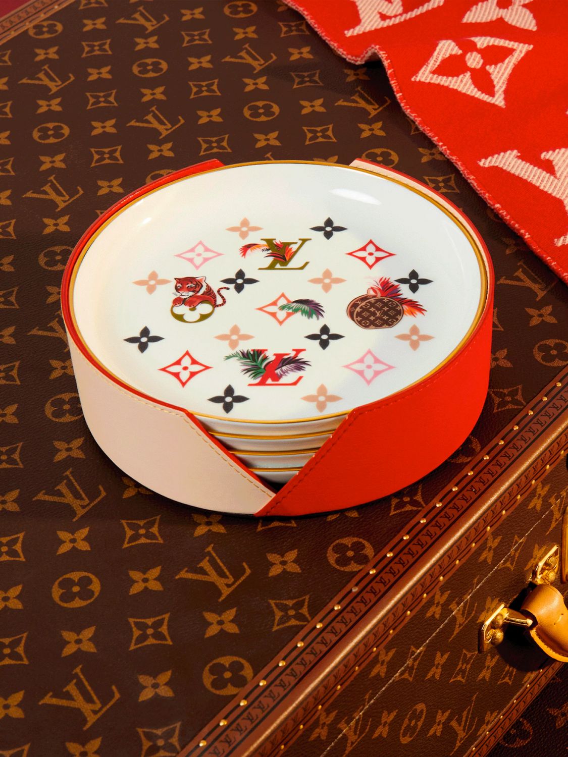 Louis Vuitton Tiger Set of 4 plates