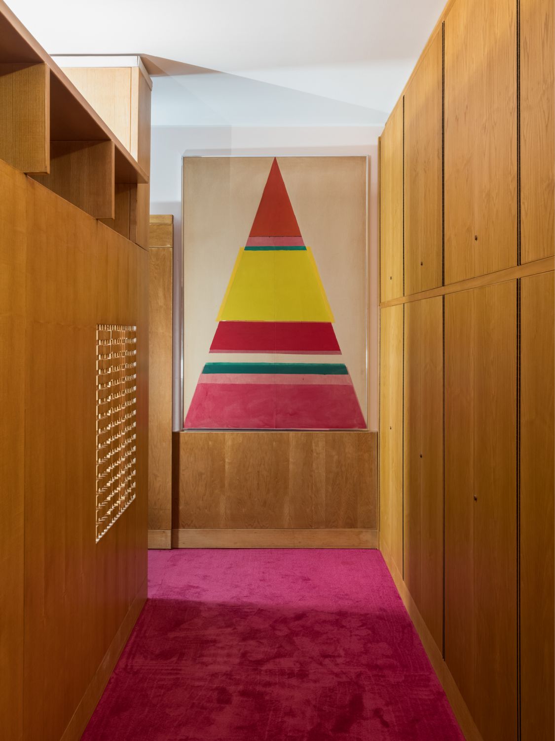 A colourful corridor within the apartment